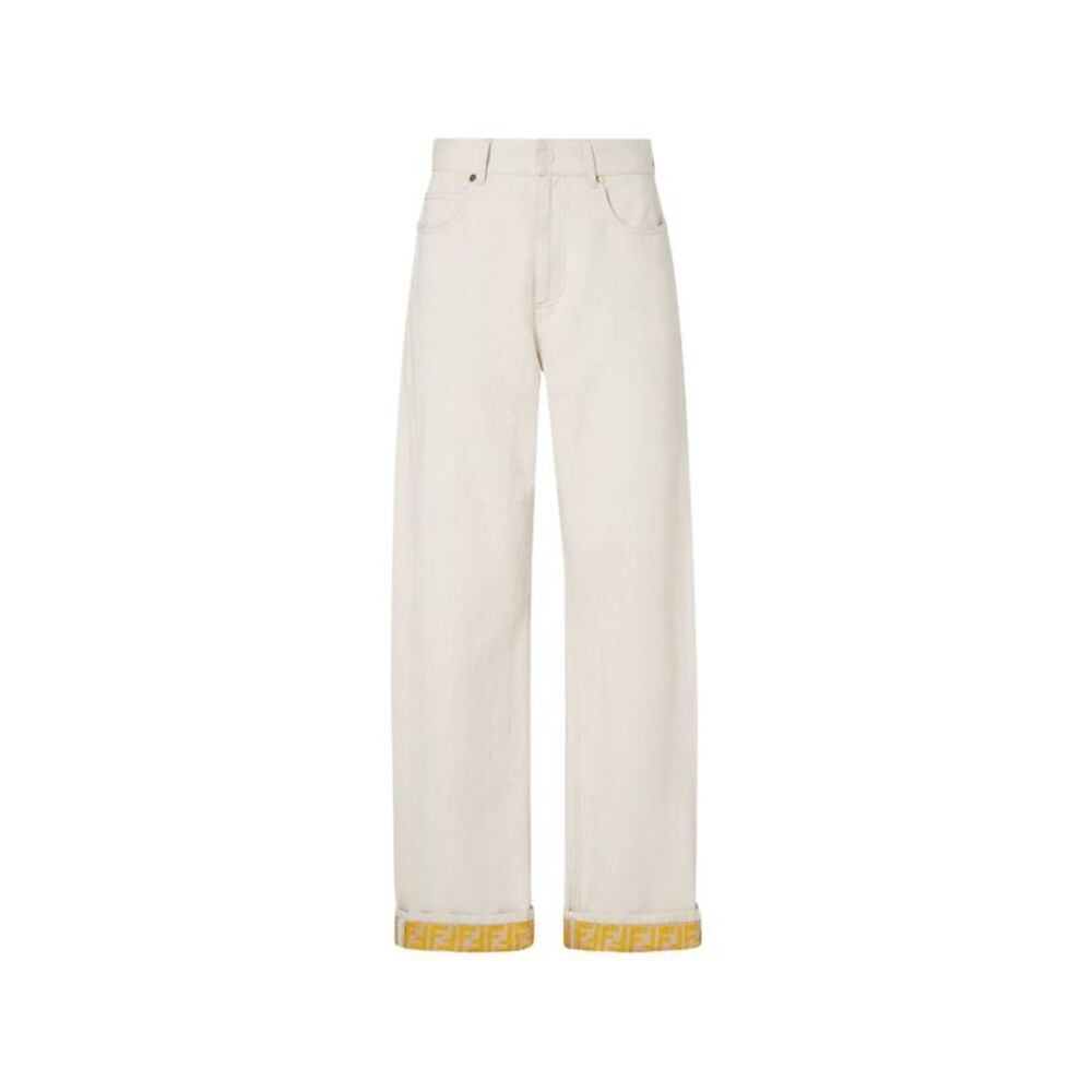 Fendi Women Ff Reverse Denim Jeans